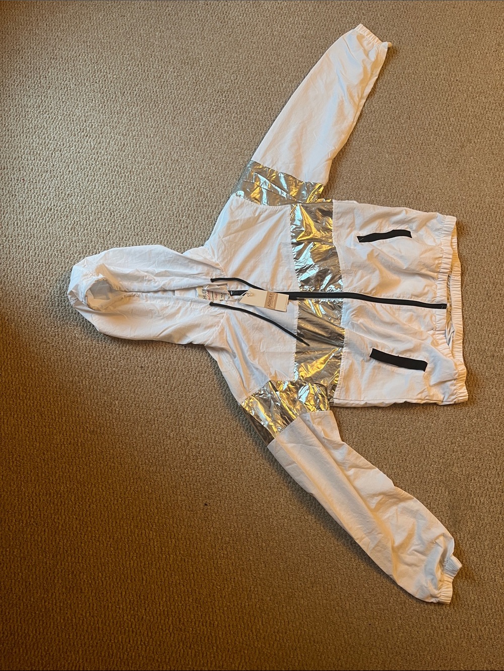 Ashley By 26 International Kids White Hooded Costume Jacket with Silver Accents